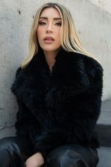 Chamarra solapa efecto pelo