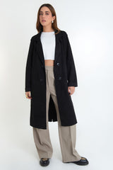 Abrigo de gamuza costuras con solapa