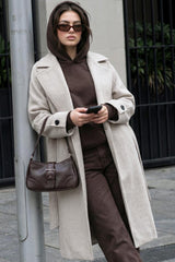 Abrigo largo cinturón