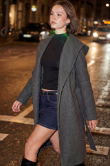 Abrigo largo capucha