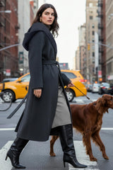 Abrigo largo capucha