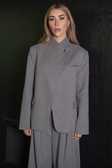 Blazer cruzado de rayas cuello solapa