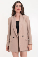 Blazer cruzado oversized botones en contraste