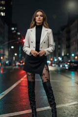 Blazer efecto piel botones