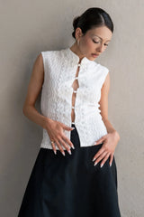 Blusa cuello mao con textura