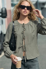 Bow blazer top