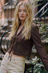 Top blazer with ties