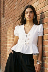 Sleeveless mandarin collar top