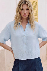Blusa fluida manga corta