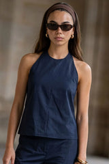 Blusa halter Atomic escote espalda
