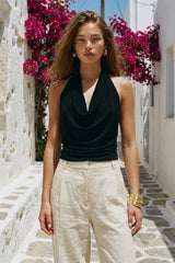 Blusa halter Icon de escote fluido