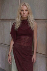 Asymmetrical tunic blouse