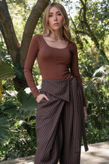 Body básico manga larga escote cuadrado