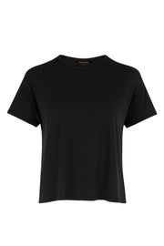 Camiseta básica de manga corta, cuello redondo y fit recto.