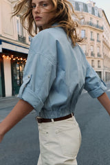 Puffer jacket with high neck