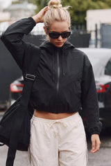 Puffer jacket with high neck