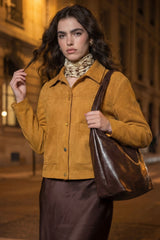 Chamarra efecto ante bolsillos