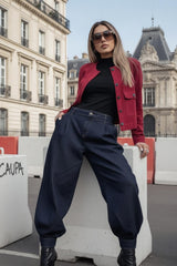 Chamarra efecto ante botones