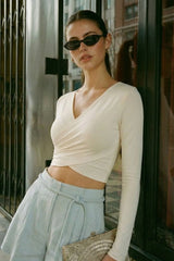 Crop top Éclat manga larga