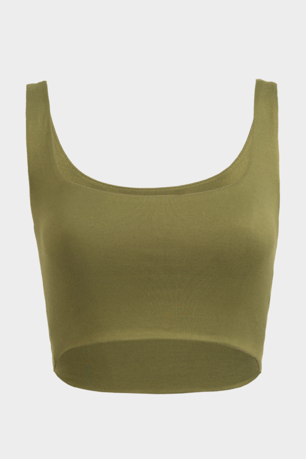 Crop top de tirantes, cuello redondo y fit ajustado.