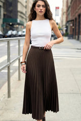 Falda midi plisada