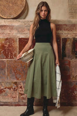 Pleated midi skirt