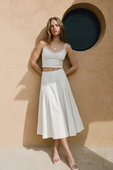 Falda midi tablones