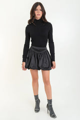 Falda satinada globo con cremallera