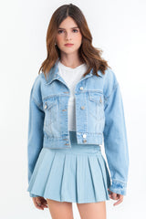 Falda short corto tableado con trabillas