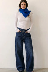 High-waisted crossover jeans