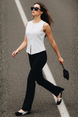 Legging flare costura