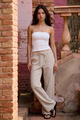 Striped drawstring pants