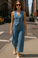 Pantalón denim cropped Solara