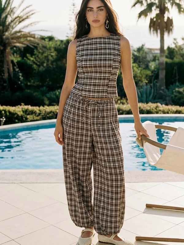 Animal print balloon fit trousers