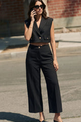 Pantalón fit amplio botón