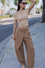 Pantalón fit balloon doble pretina