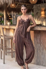 Pantalón fit balloon rayas