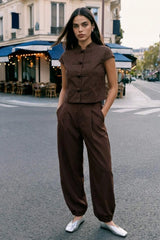 Barrel fit trousers with pleats