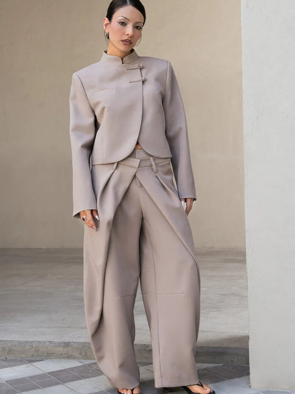 Pantalón fit barrel cruce doble