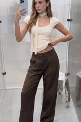 Pantalón fit recto botón