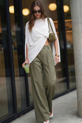 Pantalón fit wide leg pinzas