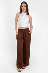 Pantalón fluido de cintura alta wide leg