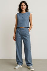 Pantalón Haven wide leg con pinzas