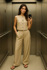 Pantalón Haven wide leg con pinzas