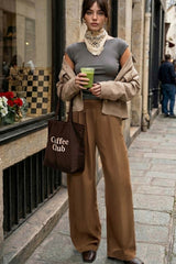 Pantalón wide leg fit pinzas frontales