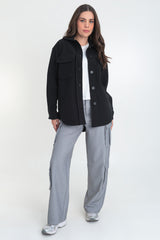 Sobrecamisa de fit oversized bolsillos manga larga