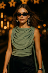 Top Blair detalle con plisados