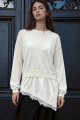 Round neck button-up cardigan