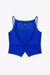 Top de tirantes con botones escote recto