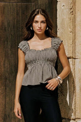 Ruffled printed top